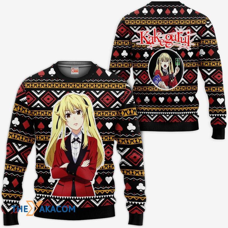 Mary Saotome Anime Kakegurui Custom Gift For Fan Anime Christmas Ugly Sweater