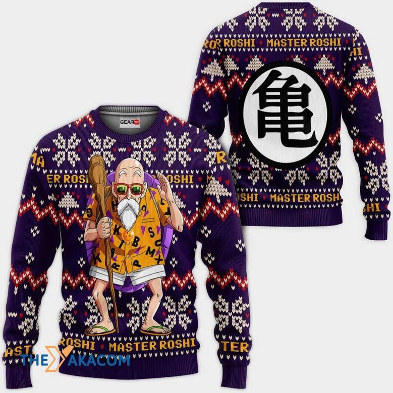 Master Roshi Anime Dragon Ball Custom Gift For Fan Anime Christmas Ugly Sweater