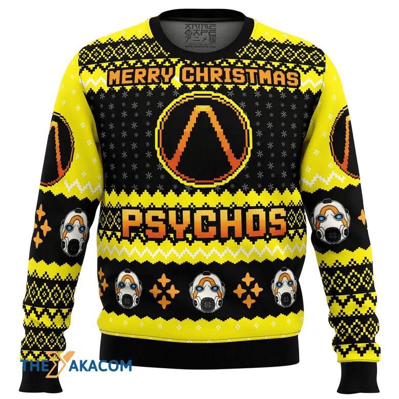 Merry Christmas Psychos Borderlands Gift For Fan Anime Christmas Ugly Sweater