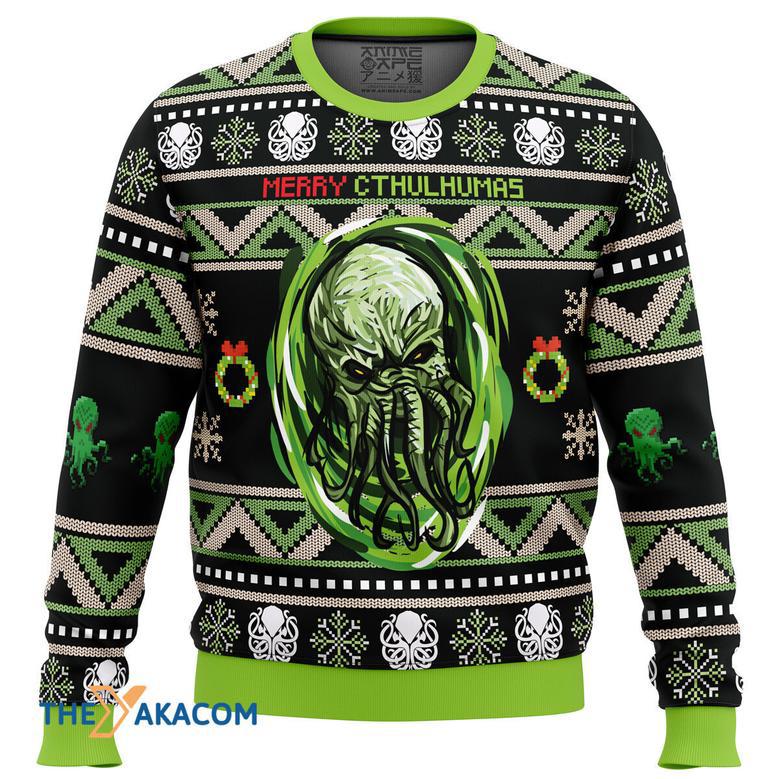 Merry Cthulhumas Cthulhu Gift For Fan Anime Christmas Ugly Sweater