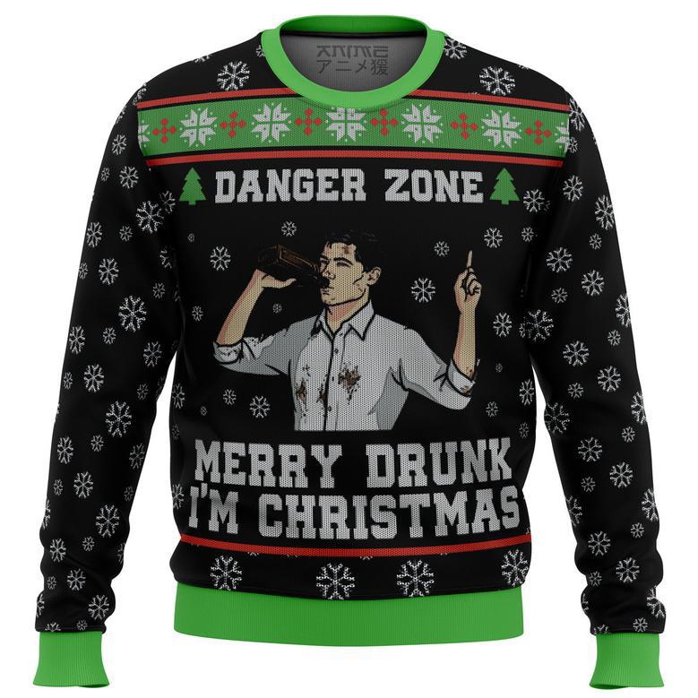 Merry Drunk I'm Christmas Sterling Archer Black Ugly Christmas Sweater