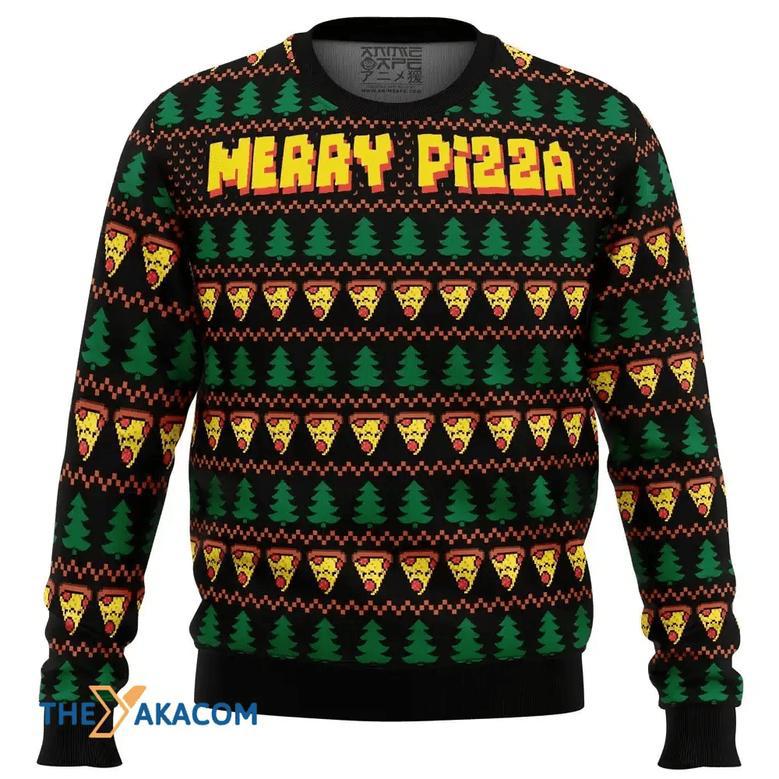 Merry Pizza Custom Gift For Fan Anime Christmas Ugly Sweater