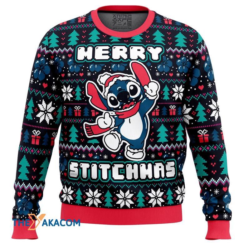 Merry Stitchmas Stitch Gift For Fan Anime Christmas Ugly Sweater