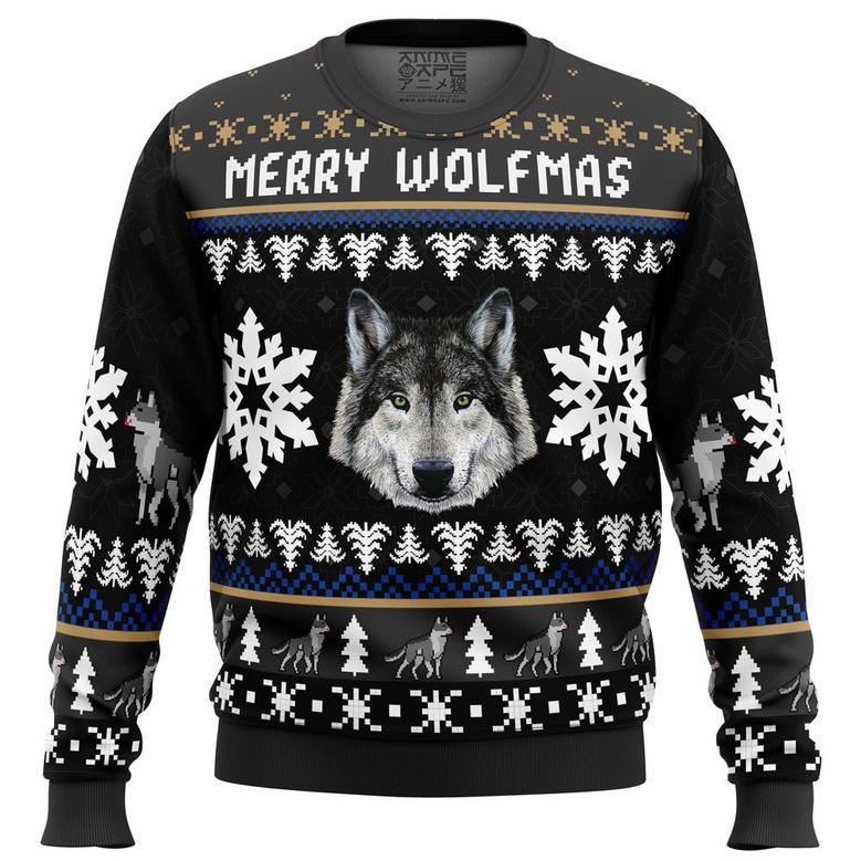 Merry Wolfmas Wolf Ugly Christmas Sweater