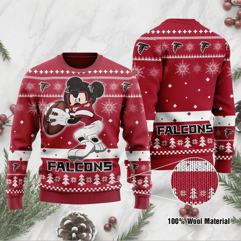 Mickey Mouse Atlanta Falcons Christmas Ugly Wool Sweater Christmas Gift For Kid Adult