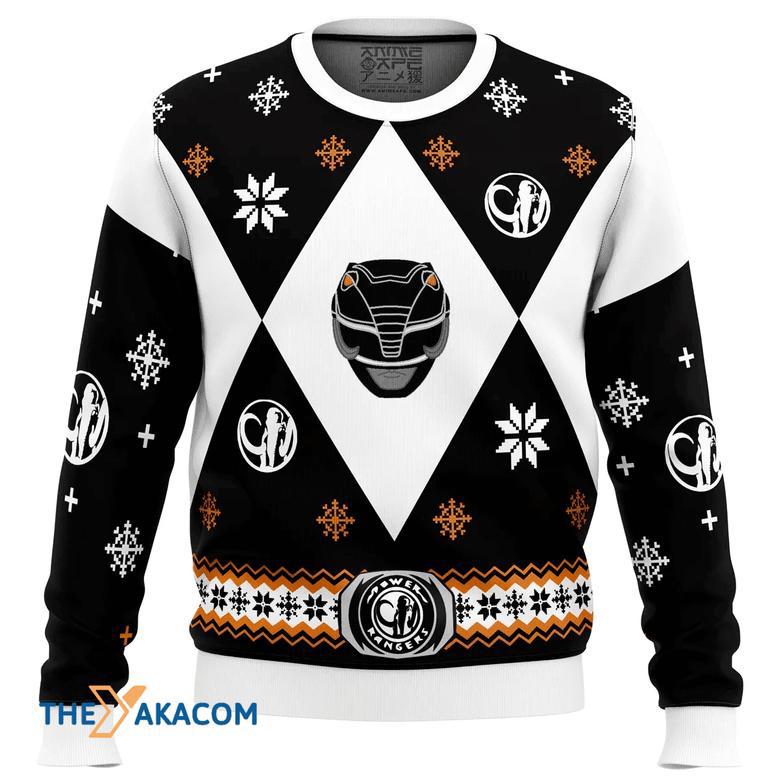 Mighty Morphin Power Rangers Black Gift For Fan Anime Christmas Ugly Sweater