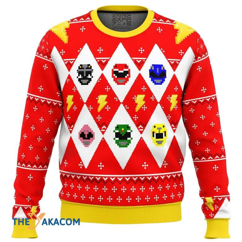 Mighty Morphin Power Rangers Custom Gift For Fan Anime Christmas Ugly Sweater