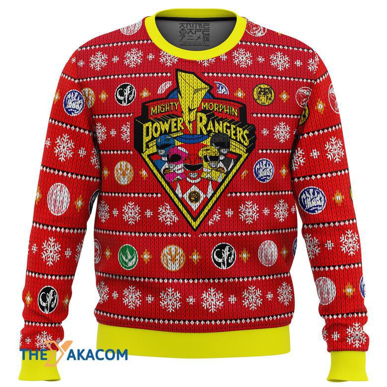 Mighty Morphin Power Rangers Gift For Fan Anime Christmas Ugly Sweater