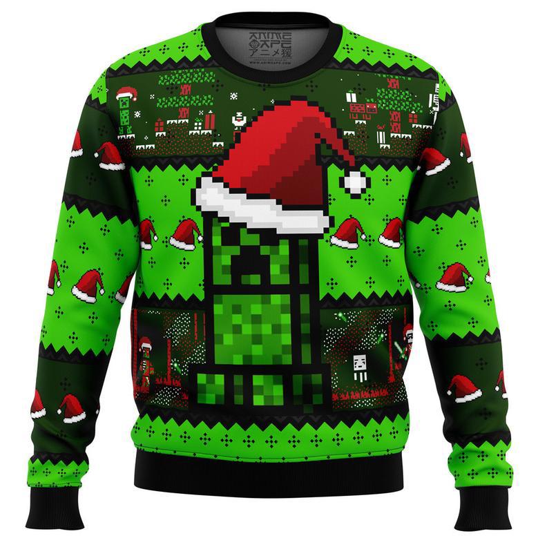 Minecraft Creepr Ugly Christmas Sweater