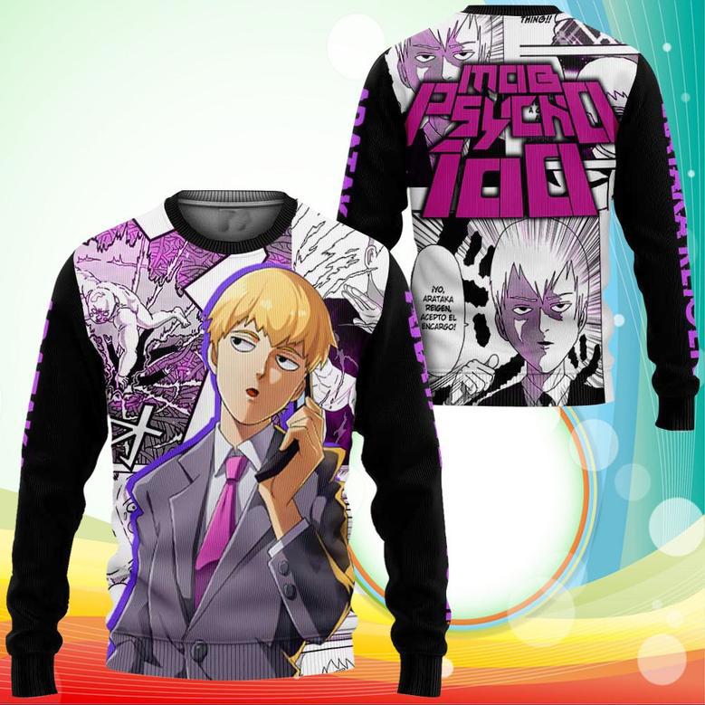 Mob Psycho Sweatshirt Arataka Reigen Anime Printed Sweaters