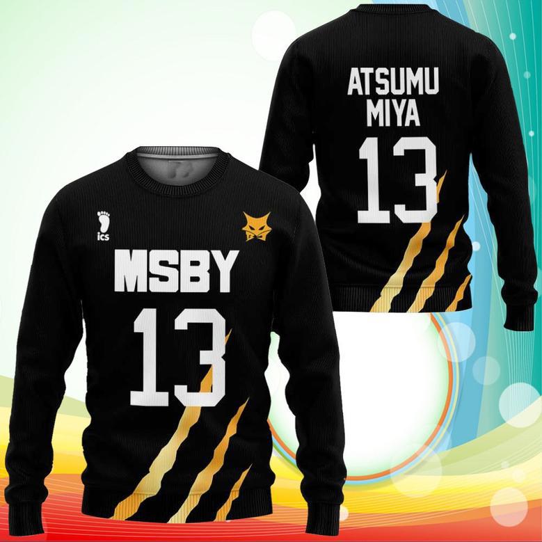 MSBY Atsumu Miya Sweatshirt Uniform Number Haikyuu Anime Printed Sweaters