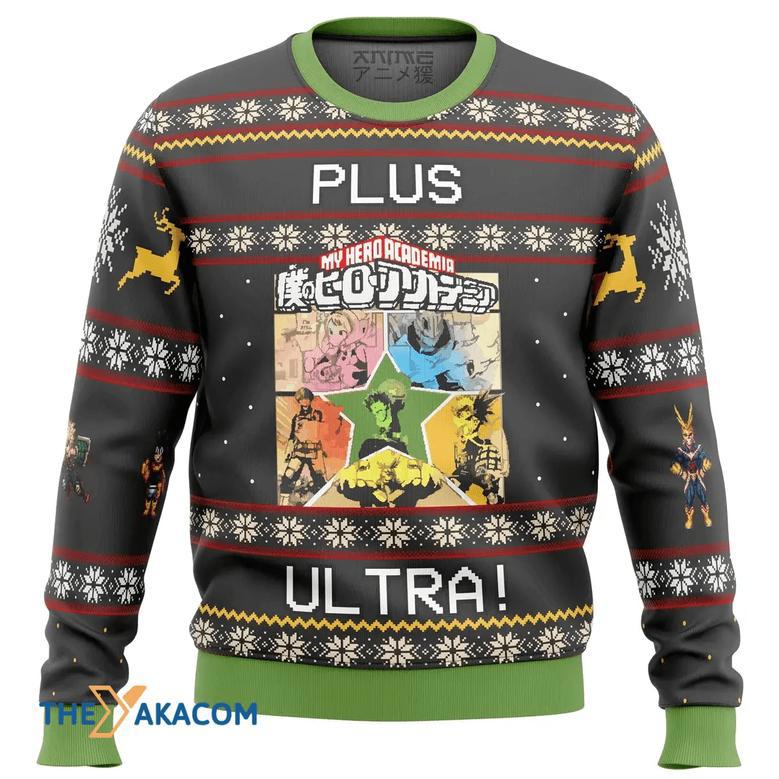 My Hero Academia Boku No Plus Ultra Custom Gift For Fan Anime Christmas Ugly Sweater