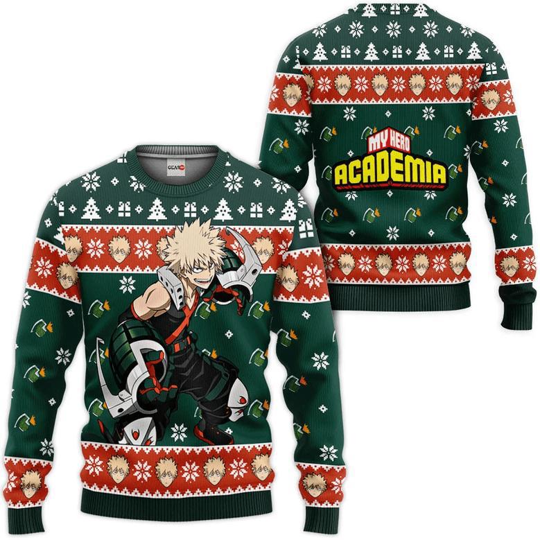 My Hero Academia Katsuki Bakugo Custom Anime Ugly Christmas Sweater