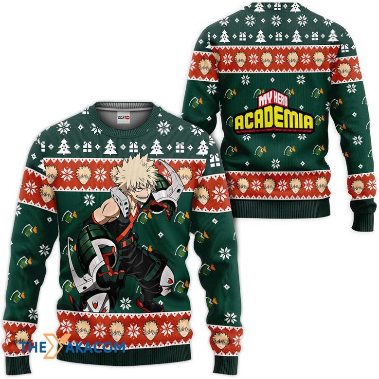 My Hero Academia Katsuki Bakugo Custom Gift For Fan Anime Christmas Ugly Sweater