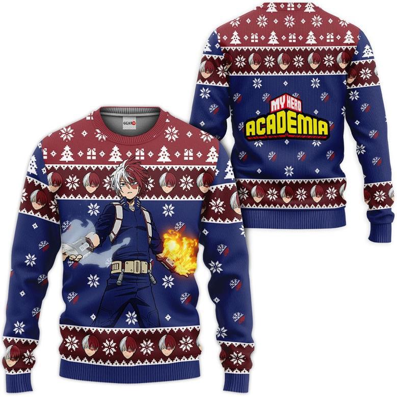 My Hero Academia Shoto Todoroki Custom Anime Ugly Christmas Sweater