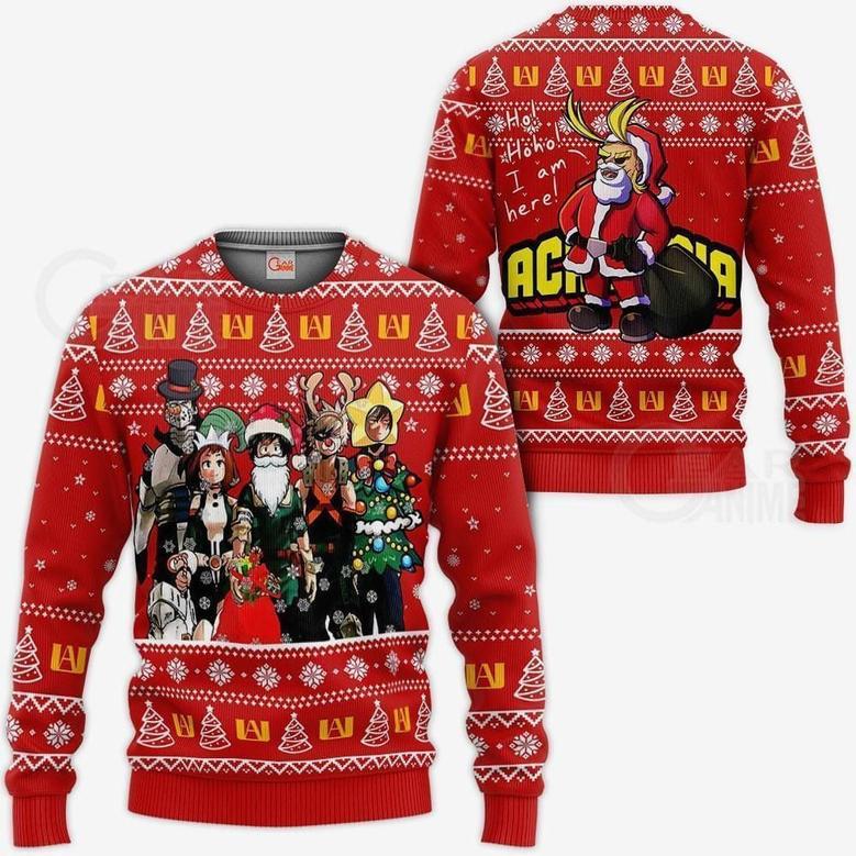 My Hero Academia Ugly Christmas Sweater Santa Anime Xmas Gift