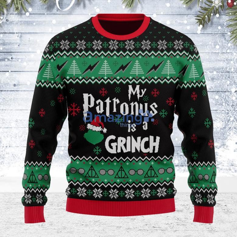 My Patronus Is A Grinch Christmas Ugly Wool Sweater Christmas Gift For Kid Adult