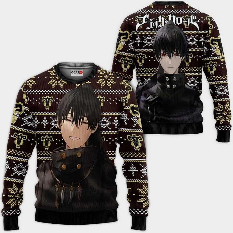 Nacht Faust Ugly Christmas Sweater Custom Anime Black Clover Xmas Gifts