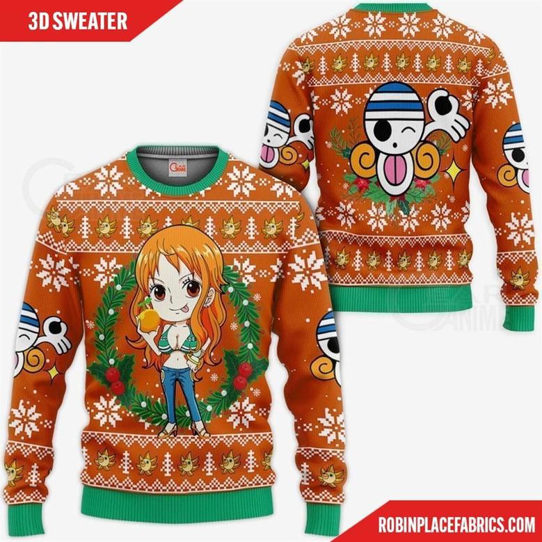 Nami Ugly Christmas Sweater One Piece Anime Xmas