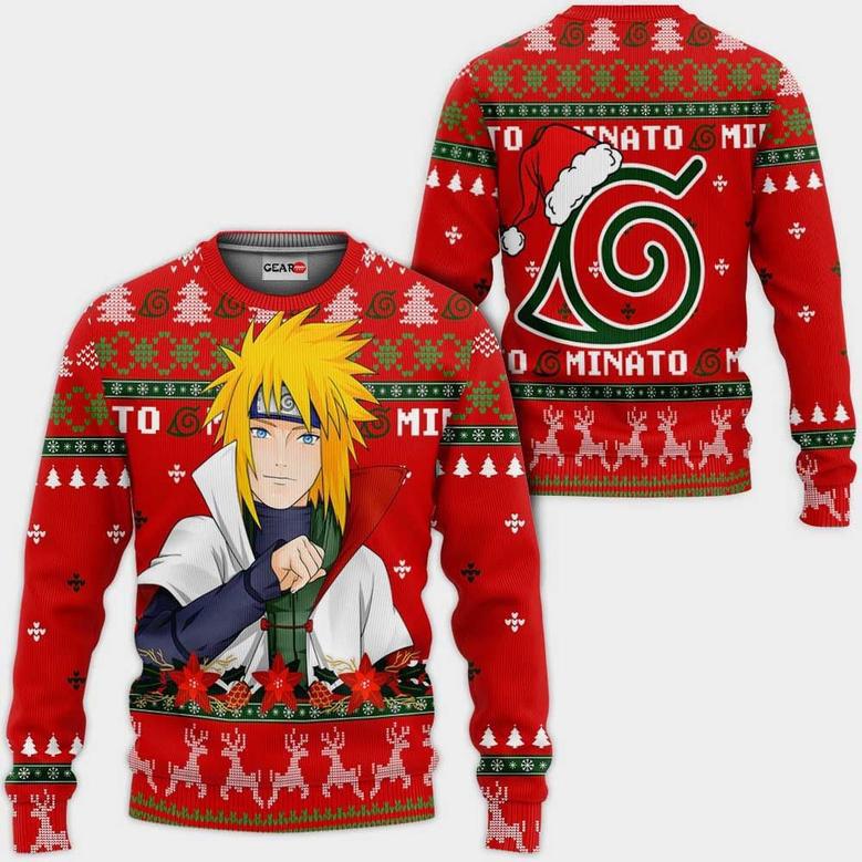 Namikaze Minato Ugly Christmas Sweater Custom Naruto Anime Xmas Gifts