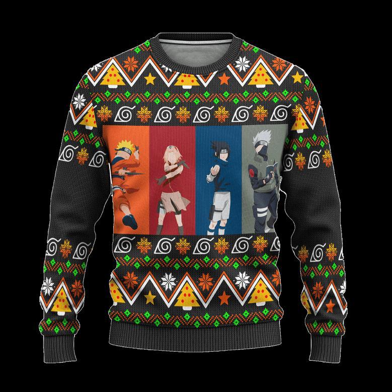 Naruto Team Anime Ugly Christmas Sweatshirt Konohagakure Xmas Gift