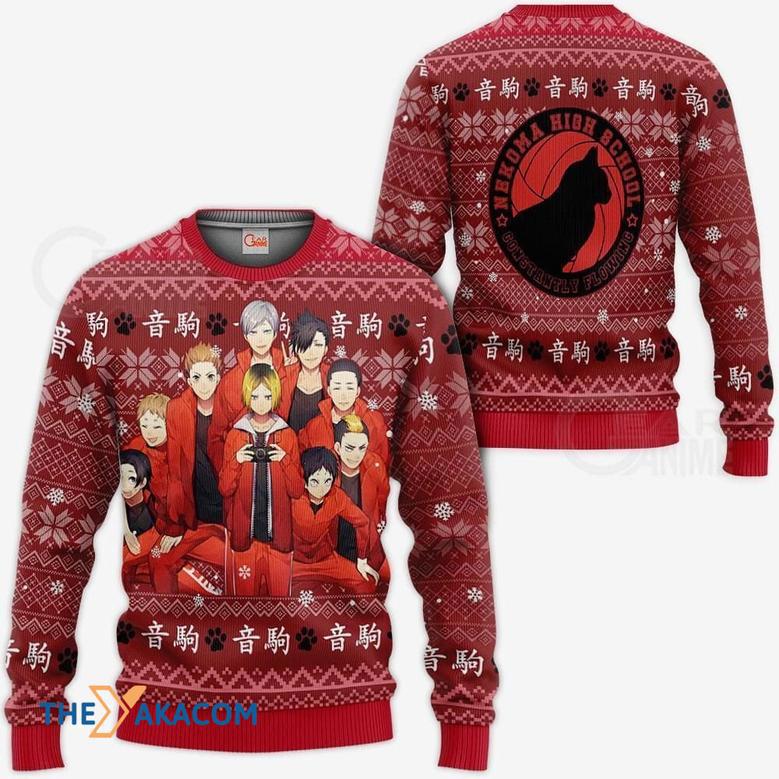 Nekoma High Haikyuu Anime Custom Gift For Fan Anime Christmas Ugly Sweater