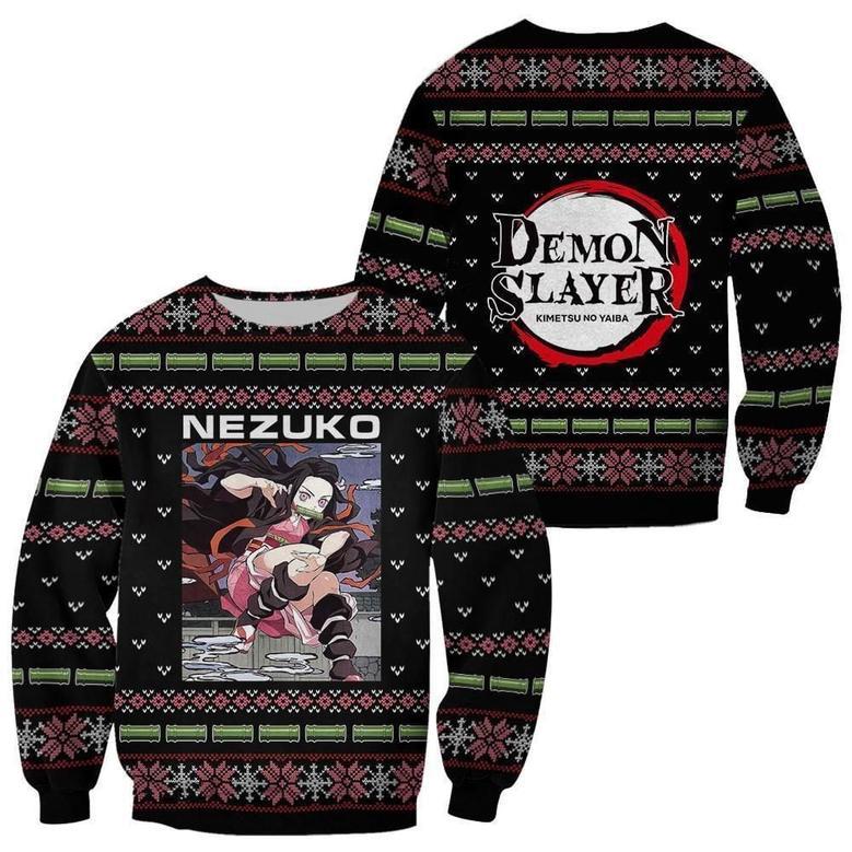 Nezuko Kamado Ugly Christmas Sweater Kimetsu Anime Custom Clothes