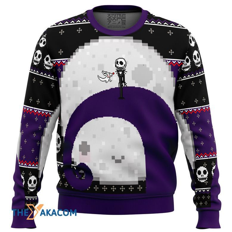 Nightmare Before Christmas Jack Moon Gift For Fan Anime Christmas Ugly Sweater