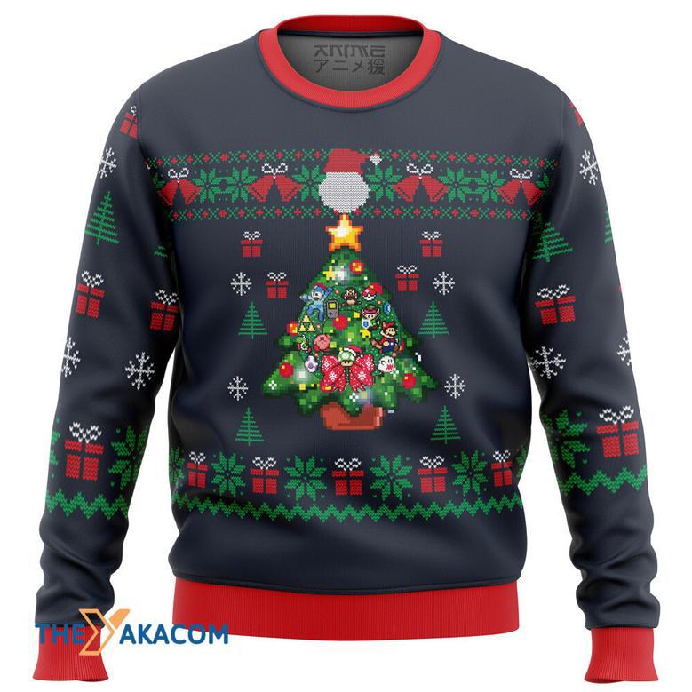 Nintendo Tree Gift For Fan Anime Christmas Ugly Sweater