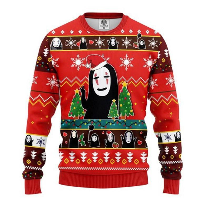 No Face Sprited Away Anime Christmas Ugly Christmas Sweater