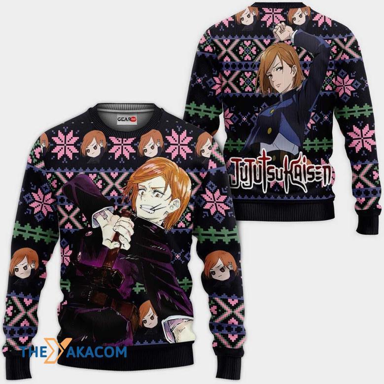 Nobara Kugisaki Custom Anime Jujutsu Kaisen Gift For Fan Anime Christmas Ugly Sweater