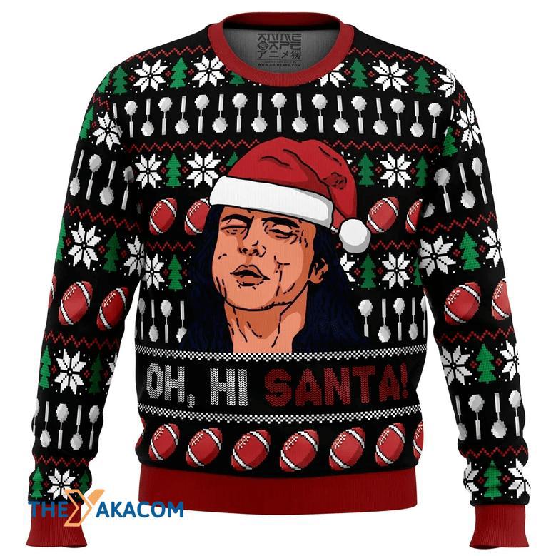 Oh Hi Santa The Room Gift For Fan Anime Christmas Ugly Sweater