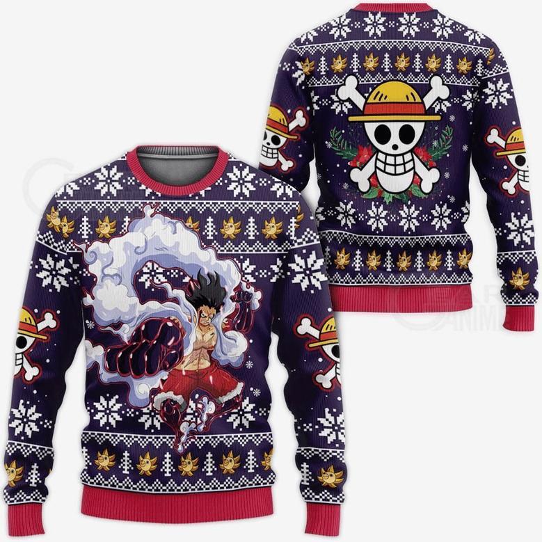 One Piece Anime Monkey D. Luffy Ugly Sweater Gifts