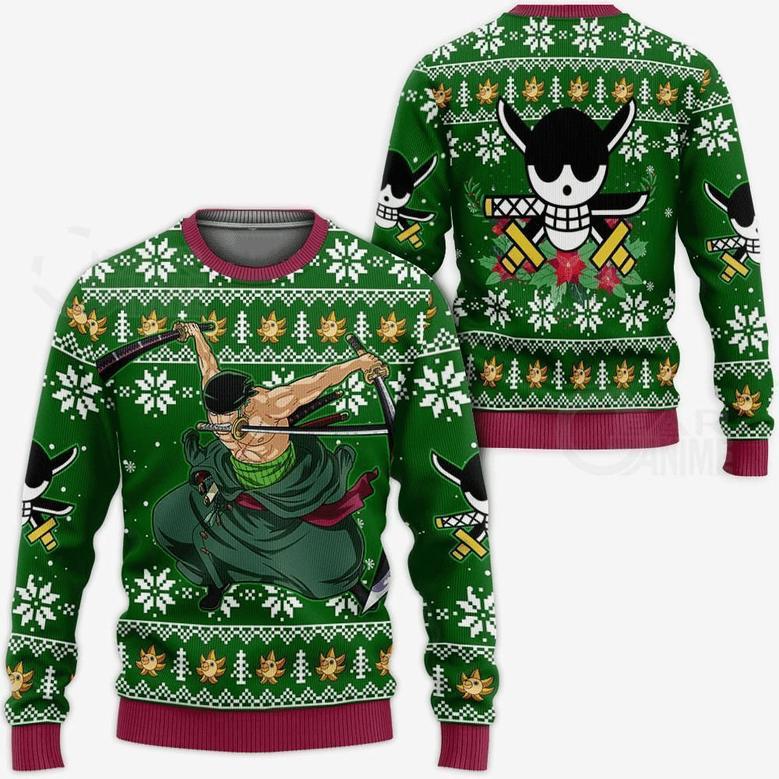 One Piece Anime Roronoa Zoro Ugly Sweater