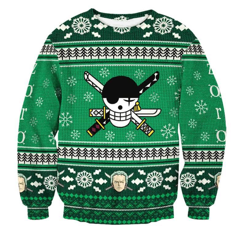 One Piece Anime Roronoa Zoro Ugly Sweater Gifts