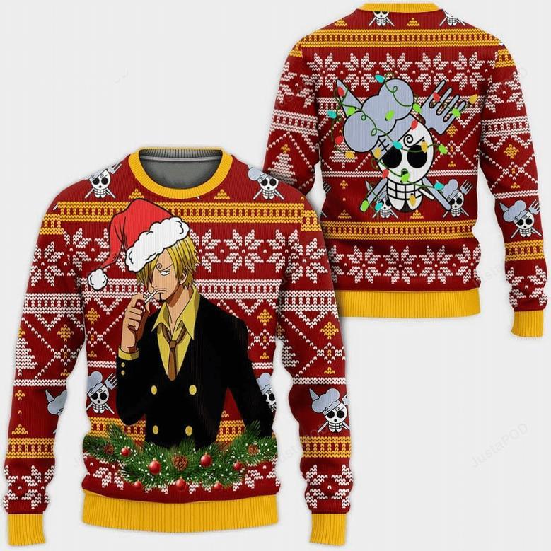 One Piece Anime Sanji Ugly Sweater Gifts