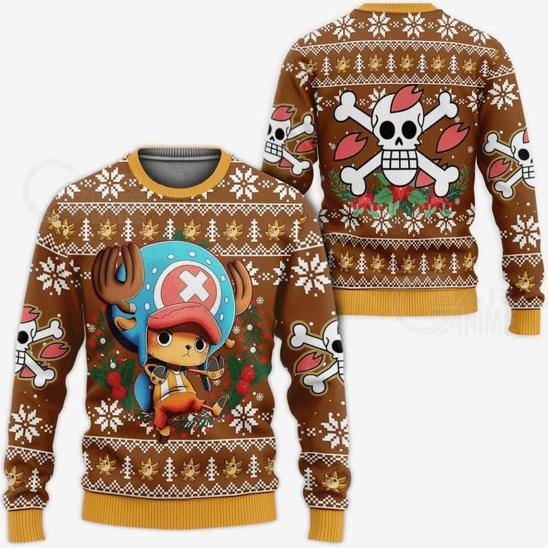 One Piece Anime Tony Tony Chopper Ugly Sweater Gifts