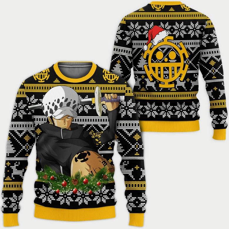 One Piece Anime Trafalgar D. Water Law Ugly Sweater Gifts