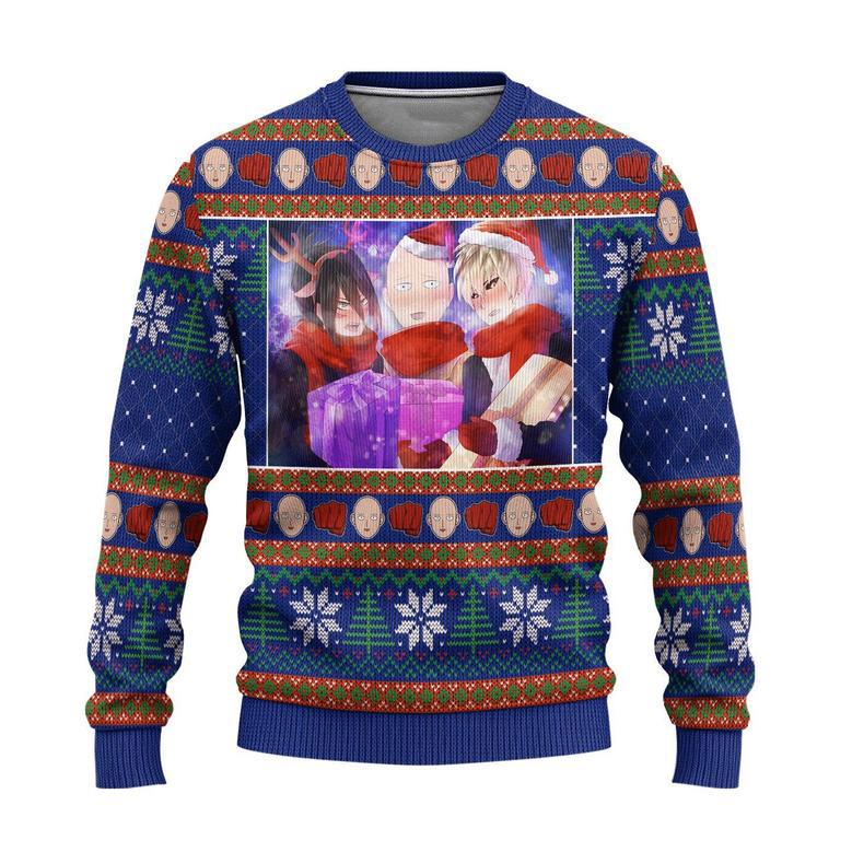 One Punch Man Anime Christmas Ugly Sweater Gifts