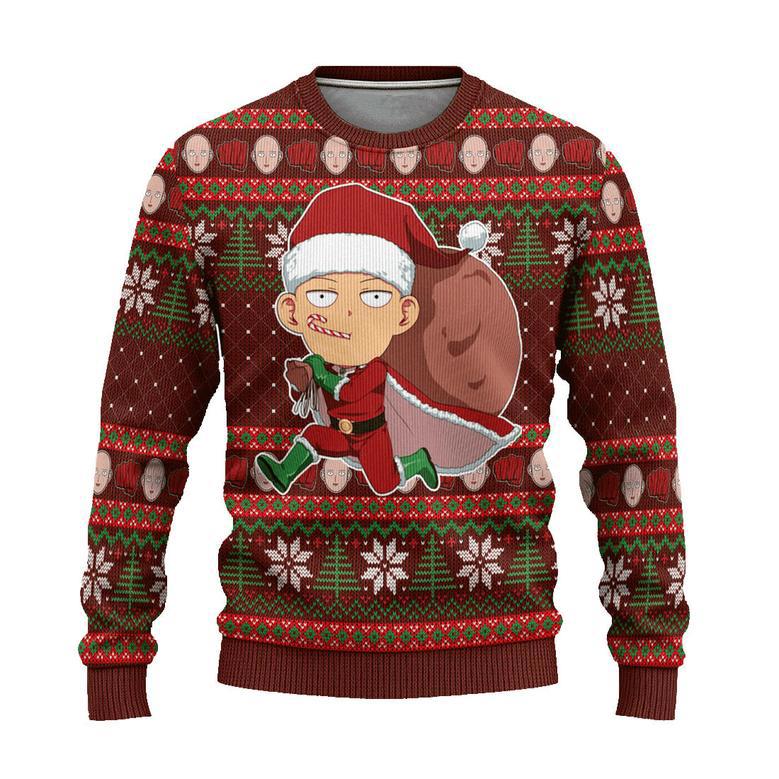 One Punch Man Ugly Christmas Sweatshirt Anime Xmas Gift