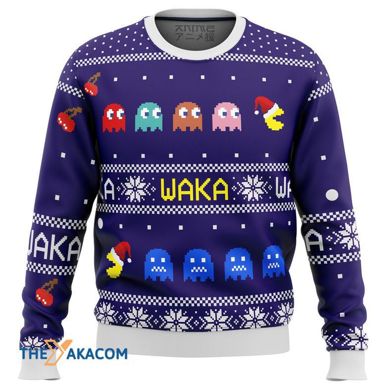 PACMAN waka waka Gift For Fan Anime Christmas Ugly Sweater