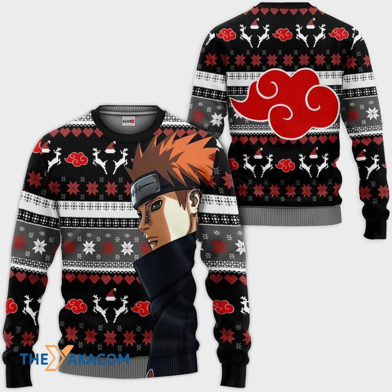 Pain Black Custom With Pattern Gift For Fan Anime Christmas Ugly Sweater