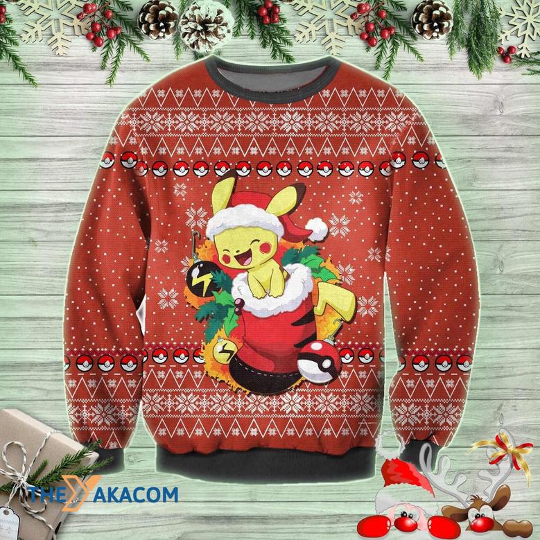 Pikachu Pokemon Anime Christmas Gift Ugly Christmas Sweater