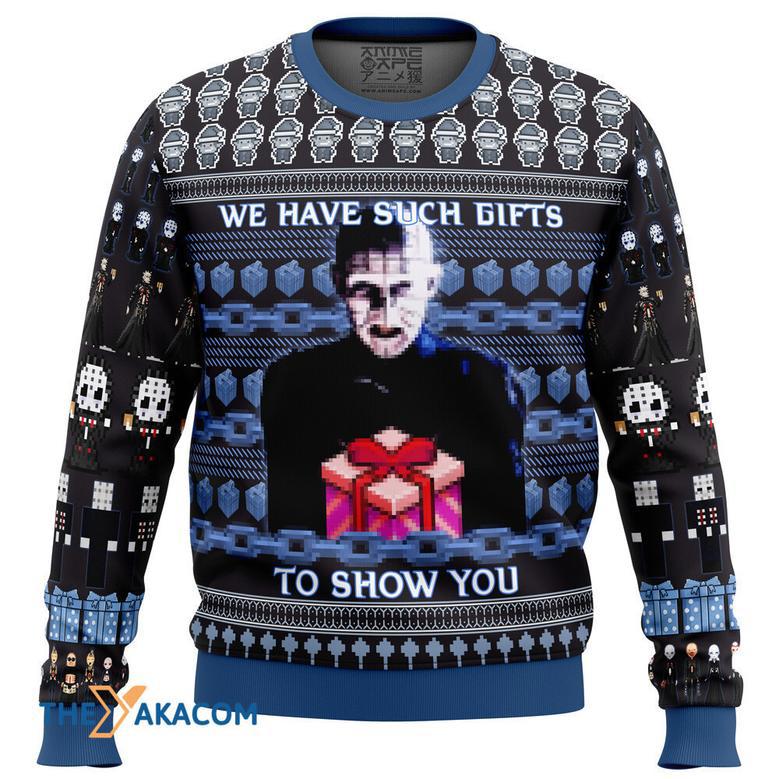 Pinhead Hellraiser Gift For Fan Anime Christmas Ugly Sweater