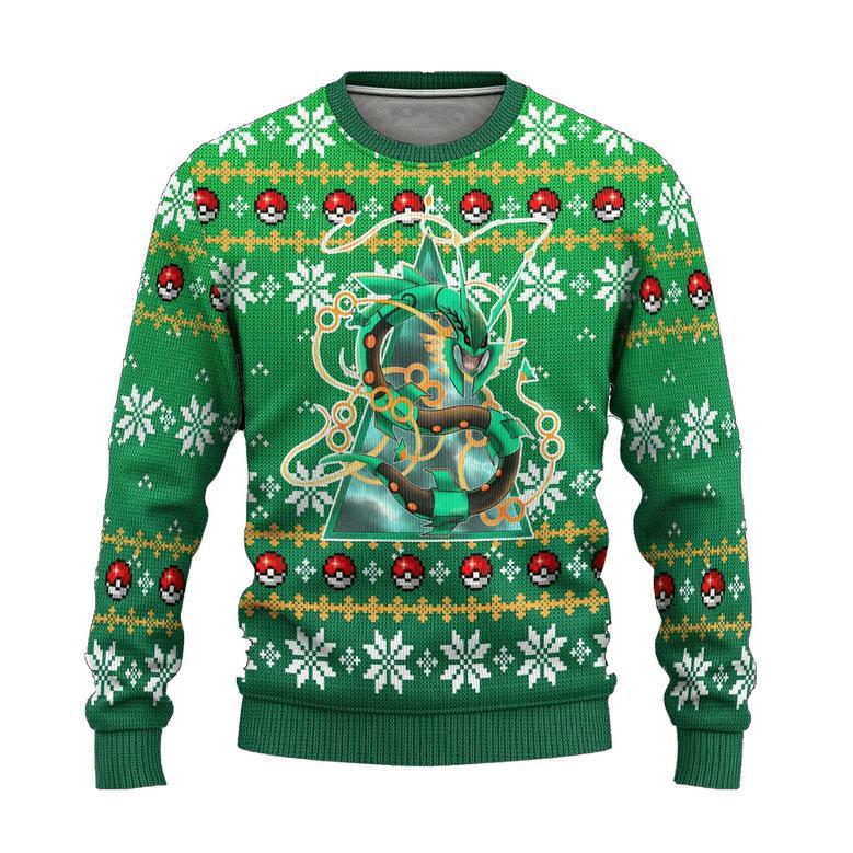 Pokemon Anime Rayquaza Ugly Sweater Gifts