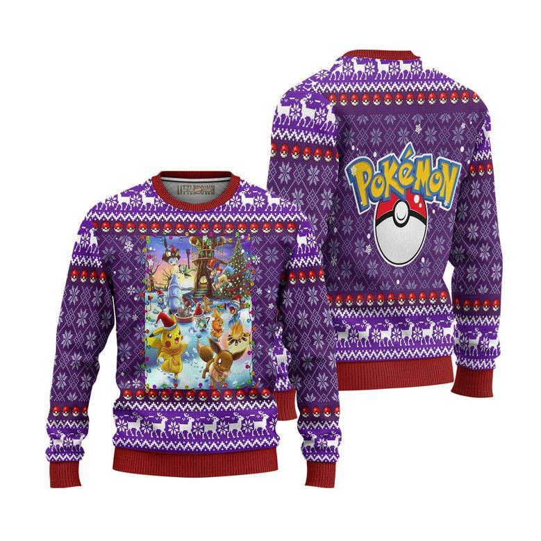 Pokemon Characters Knitted Ugly Christmas Sweater