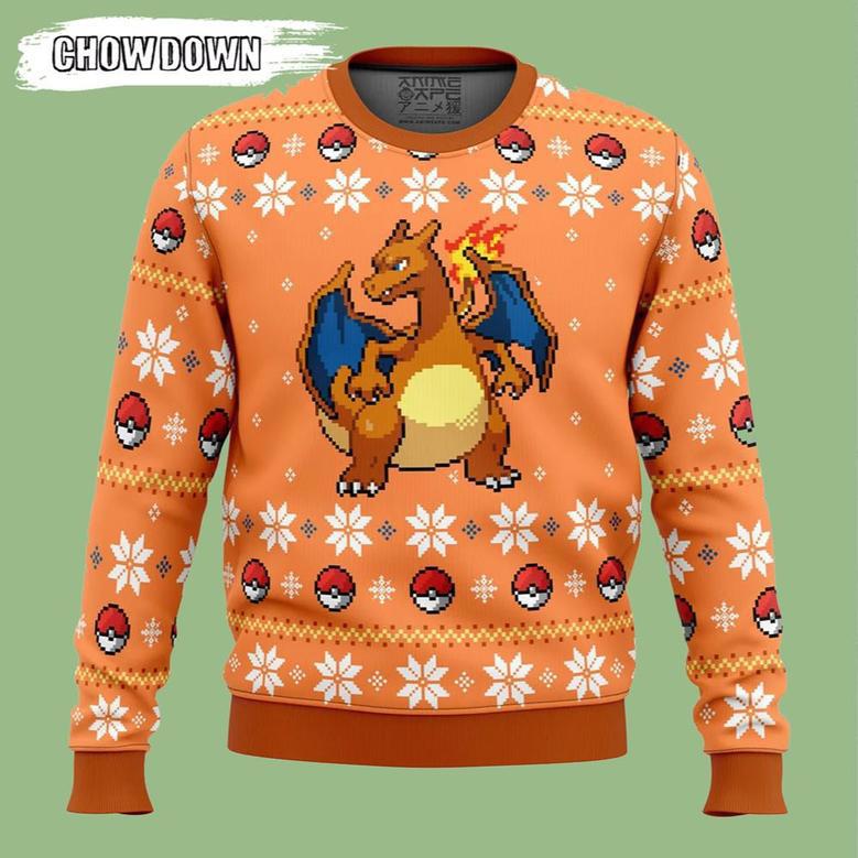 Pokemon Christmas Blaze Charizard Anime Ape Pokemon Ugly Christmas Sweater