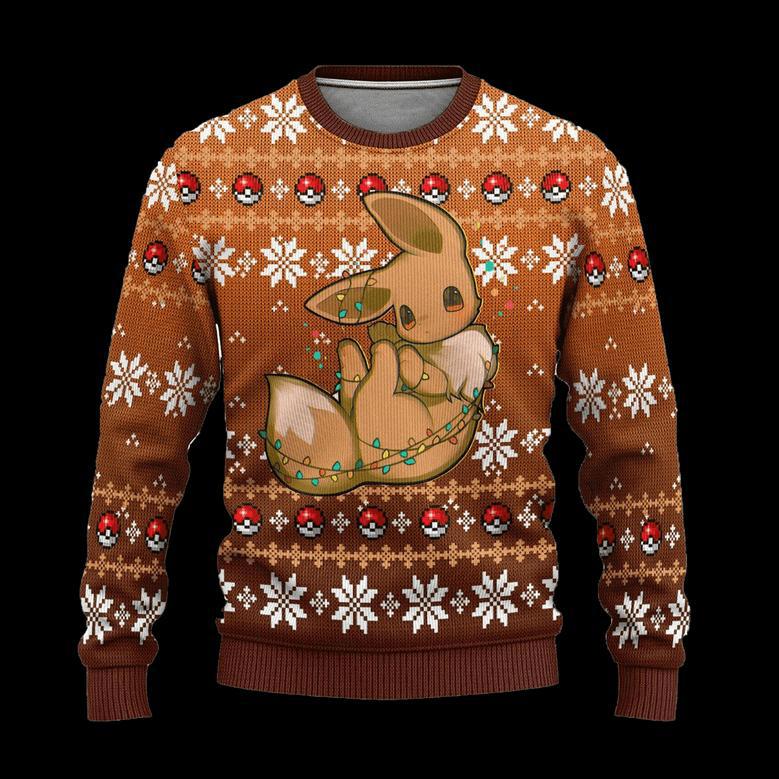 Pokemon Eevee Anime Ugly Christmas Sweatshirt Xmas Gift