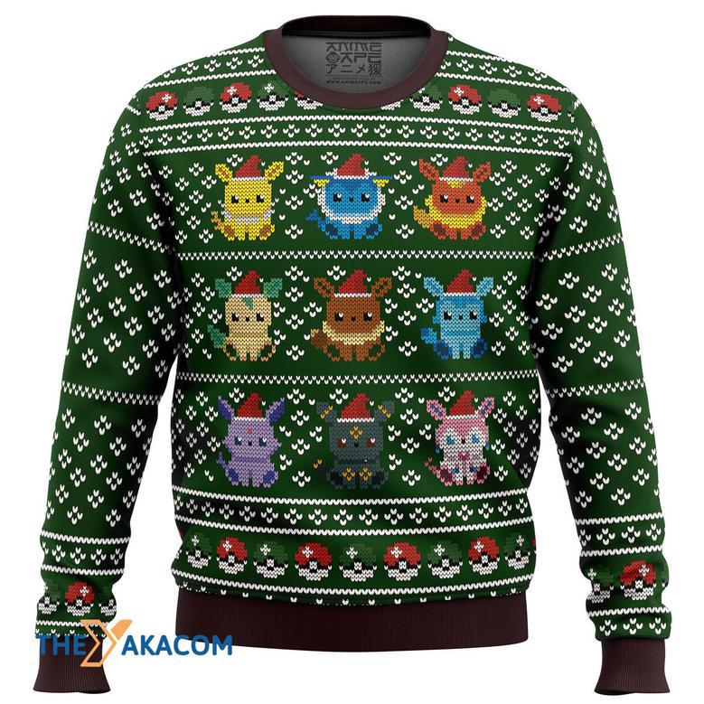 Pokemon Eevee Eeveelutions Custom Gift For Fan Anime Christmas Ugly Sweater