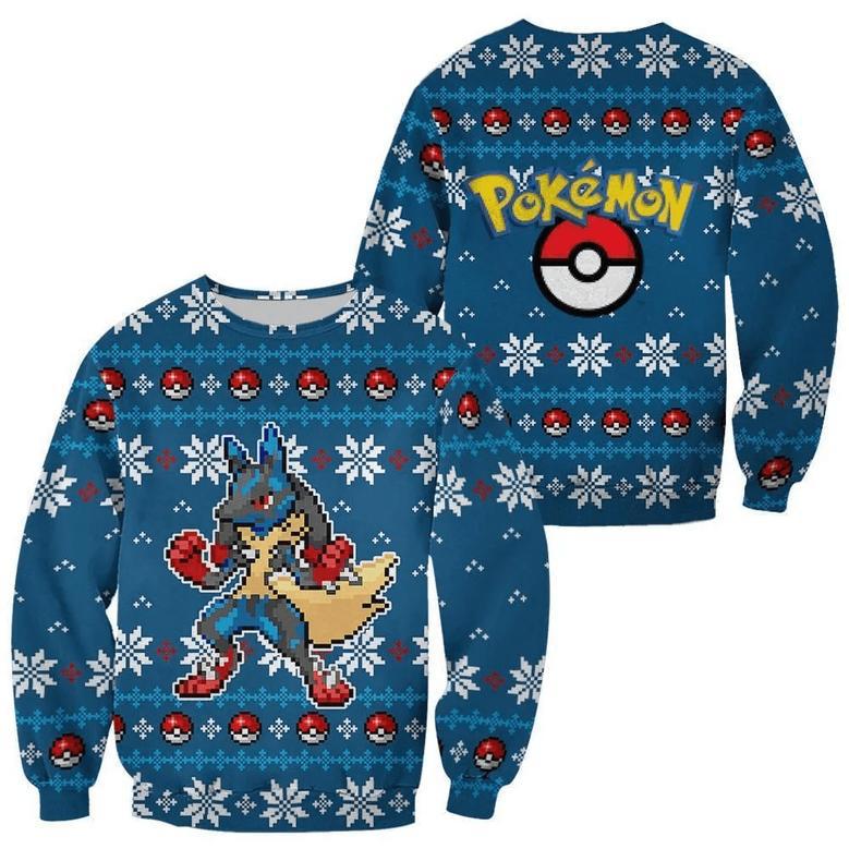 Pokemon Ugly Christmas Sweater Custom Lucario Xmas Gift Clothes